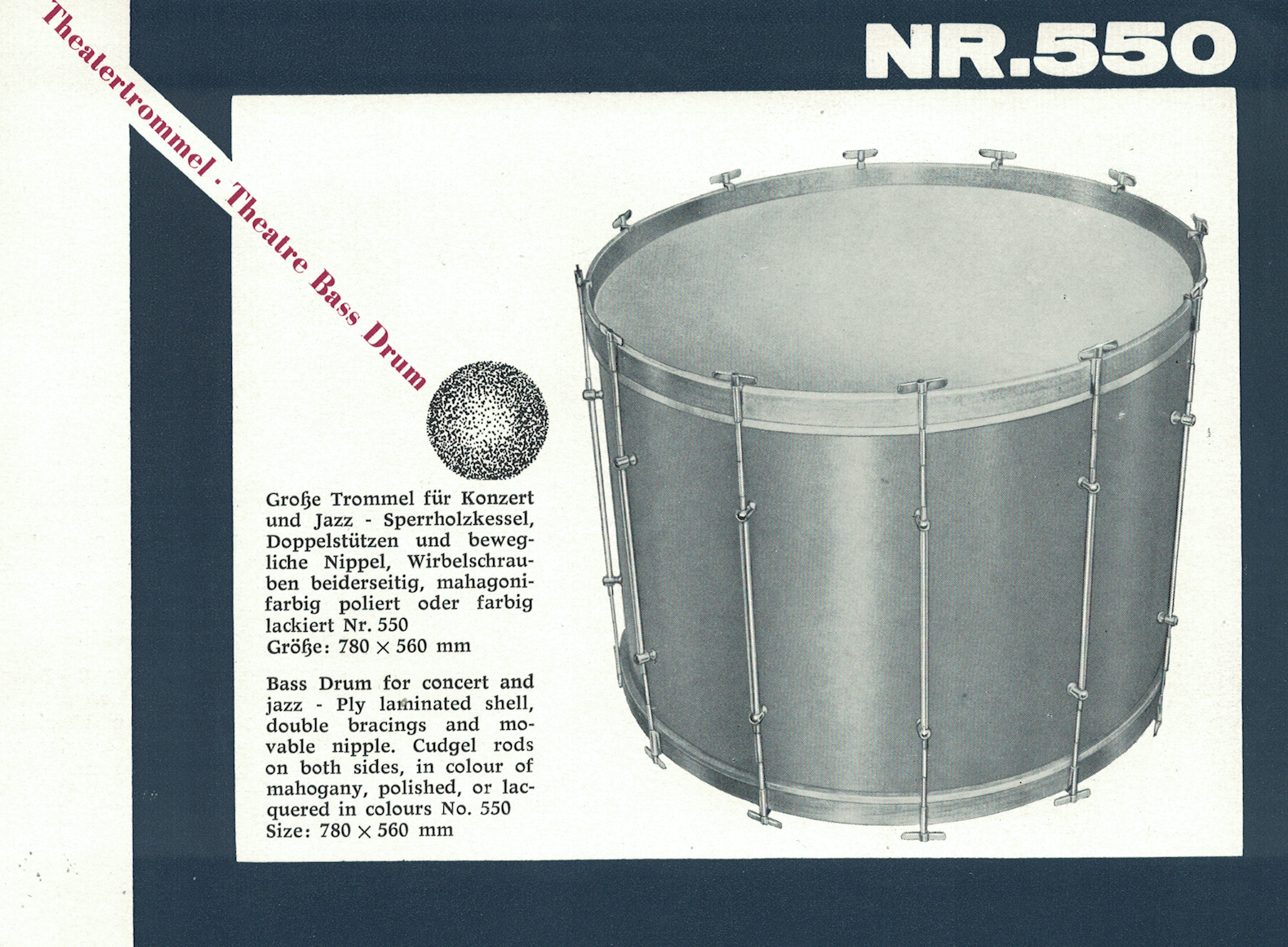 grosse Trommel Nr.550 Werbebroschuere vom Dresdner Apparatebau 1960